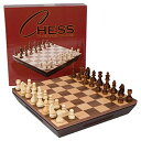 チェスセット Aria Chess Inlaid Wood Board Game with Weighted Wooden Pieces and Tray, Large 16 x 16 Inch Set 【並行輸入品】