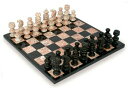 チェスセット NOVICA Hand Carved Rose Pink and Black Marble Stone Chess Set, Glorious B...