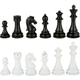 チェス コマのみ Minerva Black and White Extra Heavy Metal Chess Pieces with 4.5 Inch King and Extra Queens, Pieces Only, No Board 【並行輸入品】