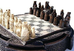 チェスセット Masters Traditional Games Isle of Lewis Compact Chess Set - 9 inches, Brown Cabinet 【並行輸入品】