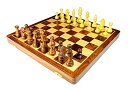 チェスセット StonKraft 18" x 18″ Collectible Wooden Folding Chess Game Board Set+Wooden Crafted Pieces with Extra Queen 【並行輸入品】