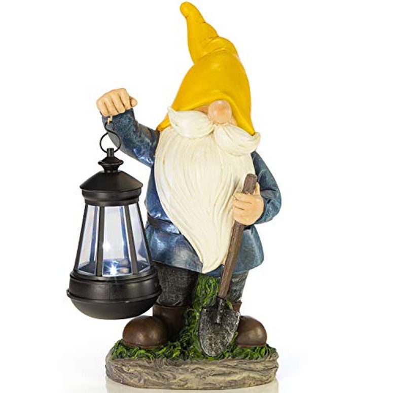 Ρ ǥ饤LED顼饤 顼ѥ VP Home Earnest Garden Gnome with Lantern Solar Powered LED Outdoor Decor Light (Yellow Hat) Great Addition for Your Garden, Solar Powered Light Garden Gnome, Christmas Dec ¹͢ʡ