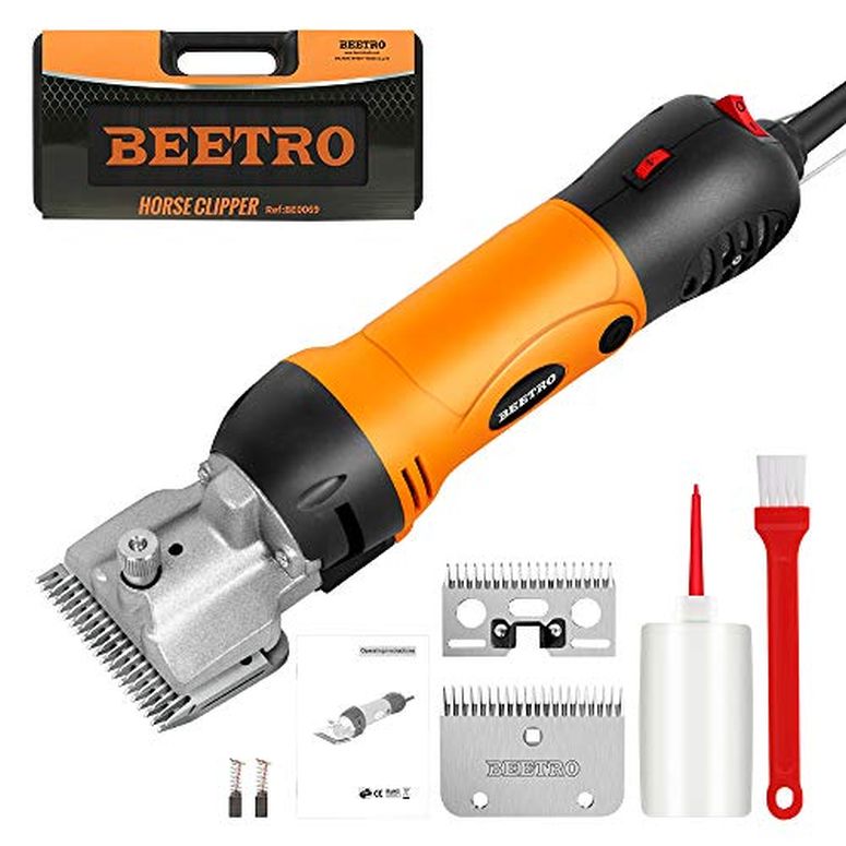 ƒ{poJ r n EV BEETRO Horse Clipper Electric Animal Grooming Kit for Horse Equine Goat Pony Cattle,500W Professional Horse Shears, with an Extra Set of Shearing Blades ysAiz