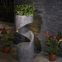 K[f  CeA u^  ̃IuWF EH[^[tH[t@Ee Glitzhome Patio Fountain Waterfall Decorative Tiered Outdoor Water Fountain with LED Light Curved Waterfall Fountain with Stone Planter Patio Wate ysAiz