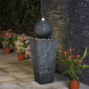 ガーデン 噴水 インテリア噴水 置き型 噴水 滝のオブジェ ウォーターフォールファウンテン Glitzhome Outdoor Water Fountain with LED Light Decorative Patio Fountain Waterfall Pedestal Water Fountain with Submersible Pump Vintage Garden W 【並行輸入品】