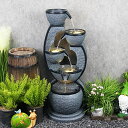 K[f  CeA u^  ̃IuWF EH[^[tH[t@Ee 37.4''H 5-Tier Outdoor Water Fountains Decor Resin Indoor Fountain for Garden, Floor Patio, Deck, Porch, Backyard and Home Art Decor (37.4inch) ysAiz