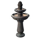 K[f  CeA u^  ̃IuWF EH[^[tH[t@Ee Teamson Home Deluxe Pineapple Pedestal 2 Tiered Floor Waterfall Fountain with Pump for Outdoor Patio Garden Backyard Decking, 39 Inch Height, Iron ysAiz