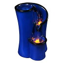 卓上 噴水 滝のオブジェ テーブルトップファウンテン インテリア噴水 Indoor Water Fountain Imitation Ceramics Appearance Tabletop Fountain Relaxation Desktop Waterfall Fountain w/ 3 Reflective led, 9.8 Inch Tall Fountain (Blue) 【並行輸入品】