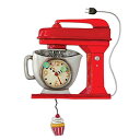 アレン デザイン 振り子時計 ヴィンテージミキサー 赤 Allen Design Studios Vintage Mixer Red Mixer Kitchen Wall Clock 【並行輸入品】