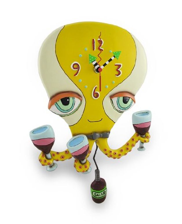 アレン デザイン 振り子時計 ハッピーアワー タコ Allen Designs `Happy Hour` Octopus Pendulum Wall Clock 【並行輸入品】