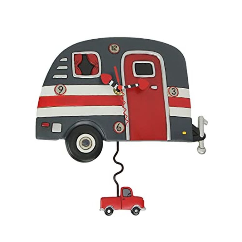 アレン デザイン 振り子時計 キャンパーライフ Allen Designs Camper Life Resin Decorative Pendulum Wall Clock Home Decor 【並行輸..