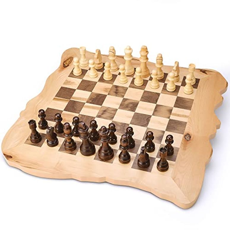 å VAMSLOVE Wooden Chess Board Set Large Unique Chessboard (Playing Area 15 x 15inch) with 3.5