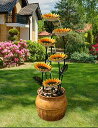 K[f  CeA u^  ̃IuWF EH[^[tH[t@Ee AXOSO Outdoor Fountains and Waterfalls, Cascading Sunflower for Garden Patio Backyard Porch Balcony Home Living Room Office D?cor, 33.8 Inch Tall ysAiz