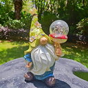 ガーデンライトLEDソーラーライト ソーラーパワー Qukueoy Garden Gnomes Statues Outdoor Decor with Solar Lights, Animal Outside Garden Decorations for Yard, Funny Gnome Gifts (Green) 【並行輸入品】