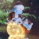 ガーデンライトLEDソーラーライト ソーラーパワー Snowman Reindeers Christmas Decorations Light Up Indoor Snowman Figurines Hand-Painted Resin Tabletop Christmas Snowman Statues with LED Lights for Holiday Home Outdoor Ornaments (Snow 【並行輸入品】