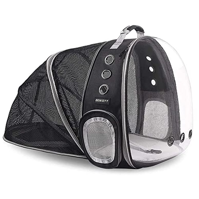 インコ 小鳥 バード トラベルキャリアー BEIKOTT Back Expandable Cat Backpack, Pet Dog Backpack Carrier for Small Cats Dogs and Birds, Transparent Space Capsule Backpack for Travel/Hiking/Outdoor 