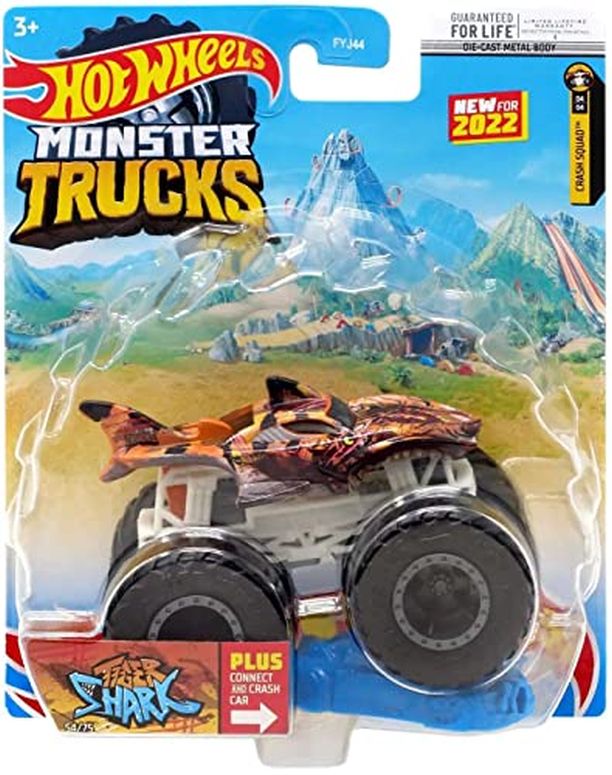 ۥåȥ 󥹥ȥå Hot Wheels 2022 - Monster Trucks - Tiger Shark 54/75 - Crash Squad 4/4 ¹͢ʡ