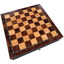 ボードの合計寸法：13 x 13 x 2.75インチ（中）（購入前に寸法がニーズに合っていることを確認してください）、個別に販売 ※重さ:　約2.2kg ※パッケージサイズ:　約33 x 7 x 33 cm ※輸入品です。 ※説明は英語表記になります。 ※海外からの配送の為、納期に遅延が発生する場合がございます。 ※Vada Burl Wood Inlaid Chess Cabinet with Drawer, Medium 13 x 13 Inch Set, Board Only, No Pieces