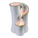 卓上 噴水 滝のオブジェ テーブルトップファウンテン インテリア噴水 Indoor Water Fountain Imitation Ceramics Appearance Tabletop Fountain Relaxation Desktop Waterfall Fountain w/ 3 Reflective led, 9.8 Inch Tall Fountain (Grey) 【並行輸入品】