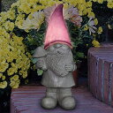 ガーデンライトLEDソーラーライト ソーラーパワー Exhart Solar Gnome Statue, Purple LED Hat, Durable Resin- Stone Finish, Cute Garden Decor,4.5”x11.5 【並行輸入品】