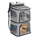 CR  o[h gxLA[ VOISTINO 2-in-1 Double Pet Carrier Backpack for Small Cats and Dogs, Portable Pet Travel Carrier, Super Ventilated Design, Ideal for Traveling/Hiking/Camping, Large Size ysAiz