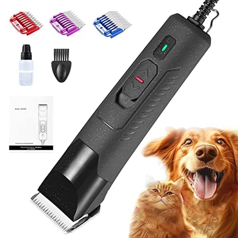 ƒ{poJ r Dog Grooming Clippers, Professional Dog Clipper for Thick Coat Low Noise with Guard Combs Brush,2 Speeds Heavy Duty Design for Thick Heavy Coats,Dogs,Cats,Sheep Animal Haircut ysAiz