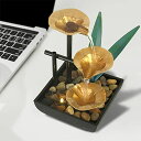   ̃IuWF e[ugbvt@Ee CeA Indoor Tabletop Water Fountain, 3 Tier Lotus Leaf Desktop Fountain with ON/Off Switch and Natural River Rocks, Zen Relaxation for Office Living Room Bedroom D?cor (A ysAiz