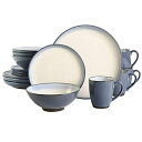 卓上 噴水 滝のオブジェ テーブルトップファウンテン インテリア噴水 Gibson Elite Serene Fountain Round Reactive Glaze Stoneware Dinnerware Set Service for Four 16pcs Blue 【並行輸入…