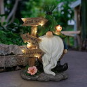 ガーデンライトLEDソーラーライト ソーラーパワー Exhart Solar Garden Gnome Statue, Hand Painted Durable Resin, Cute LED Yard D?cor, 7.5