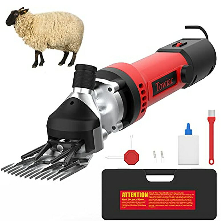 ƒ{poJ r Towiac Sheep Shears,550W Professional Electric Sheep Clipper,Farm Livestock Clippers Kit for Thick Coat Animals, 6 Speeds Heavy Duty Dog Shears for Thick Fur ysAiz