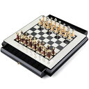 チェスセット AMEROUS 15.6 Inches Wooden Chess Set, Large Size Board with 2 Built-in Storage Drawers - 2 Extra Queens - Metallic & Wooden Chess Pieces - Gift Packaging, Board Games for Adults and Kids 【並行輸入品】