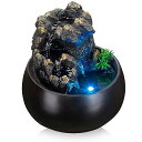 卓上 噴水 滝のオブジェ テーブルトップファウンテン インテリア噴水 Tabletop Fountain Zen Meditation Indoor Waterfall Office Tabletop Fountain Indoor Fountain Waterfall Relaxation Water Feature with Colorful LED Light for Home Office 【並行輸入品】