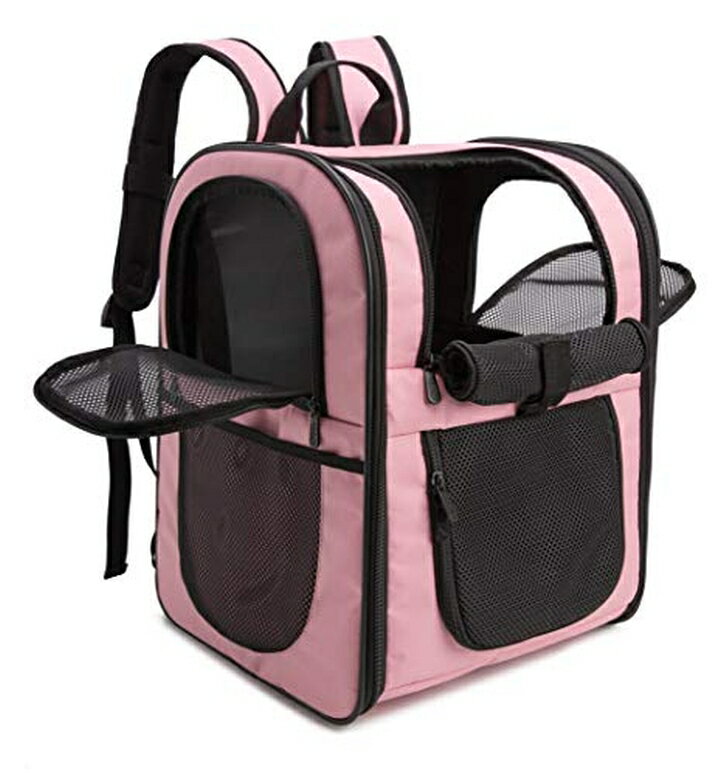 インコ 小鳥 バード トラベルキャリアー Apollo Walker Pet Carrier Backpack for Large/Small Cats and Dogs, Puppies, Safety Features and Cushion Back Support for Travel, Hiking, Outdoor Use (Pink) 