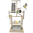 CR  o[h gxLA[ Hamiledyi Large Bird Playground 4 Layers Pet Parrot Playstand Gym Perch Wood Playpen for Parakeets Lovebirds Conure Cockatiel Cockatoos Finch Budgies or Other Small and Medium-Sized Birds ysAiz