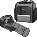 CR  o[h gxLA[ Pawtners Cat Carrier Backpacks with Expandable Cat Play Tunnel, Airline Approved Pet Backpack for Small Dogs & Large Cats Up to 25 Lbs, Foldable Cat Travel Carrier for Vet Hiking Camping-Grey ysAiz