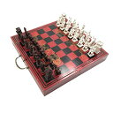 チェスセット IADUMO 15.7" x 15.7" Large Chess Sets for Adults,Portable Folding Wooden Chess Board Travel Chess Set Board Game with Handmade Terracotta Warriors Chess Pieces &Storage Drawers 