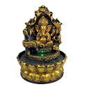   ̃IuWF e[ugbvt@Ee CeA Ganesha Statues Indoor Water Fountain, Elephant Buddah Statute Tabletop Fountain with Rolling Ball, Zen Fountain for Home Office Bedroom Desk Decoration (Style 1)