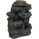 K[f  CeA u^  ̃IuWF EH[^[tH[t@Ee Sunnydaze Rock Falls 24-Inch Resin Outdoor Water Fountain with LED Lights