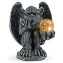 ガーデンライトLEDソーラーライト ソーラーパワー MIBUNG Large Gargoyle Statue Holding Magic Orb with Solar Lights Outdoor Decor, Gargoyle Monster Dragon Garden Guardian Gothic Creep Scary Sculpture, Patio Yard Lawn Decoration, Valentine 039 s Day Gift