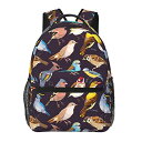 CR  o[h gxLA[ Qurdtt Funny Bird Pattern Backpack Big Capacity Backpack Lightweight Casual Travel Laptop Daypack for Men Women