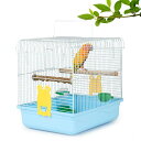 CR  o[h gxLA[ Travel Bird Cages for Cockatiels - Parrot Cage Starter Kit with Stand Accessories Birdcage Great for Parakeets Lovebirds Parrotlets Finches Canaries and More Small Birds(Blue)