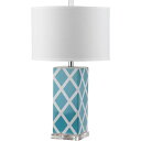 サファヴィヤ safavieh テーブルランプ サファビヤ サファヴィア SAFAVIEH Lighting Collection Garden Lattice Trellis Modern Contemporary Light Blue 27-inch Bedroom Living Room Home Office Desk Nightstand Table Lamp (LED Bulbs Included) 【並行輸入品】