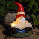 ガーデンライトLEDソーラーライト ソーラーパワー DiliComing Solar Garden Gnomes Outdoor Statues - Gnome Figurine Reading Book with Butterfly LED Lights, Funny Gnomes for Garden Decor,Yard Patio Lawn Ornaments,Gifts for Women 【並行輸入品】