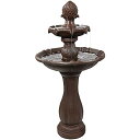 K[f  CeA u^  ̃IuWF EH[^[tH[t@Ee Sunnydaze Pineapple 46-Inch 2-Tier Solar Water Fountain with Battery Backup - Submersible Pump - Rust Finish ysAiz