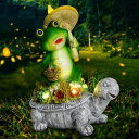 ガーデンライトLEDソーラーライト ソーラーパワー JOBOSI Frog Turtle Solar Light Garden Statues Garden Decor for Outside Yard Art Solar Statues Outdoor Waterproof Gift Ideas Birthday Gift for mom 【並行輸入品】