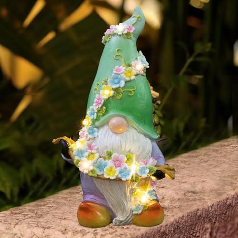 ガーデンライトLEDソーラーライト ソーラーパワー VZVXCC 10.6 039 039 Solar Gnomes Garden Statues - Garden Gnomes Decorations for Yard with 8 Solar LED Lights, Outdoor Gnomes Sculpture Statue for Yard Patio Lawn Ornaments, Gardening Gifts 【並行輸入品】