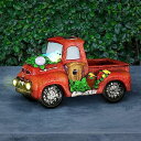 ガーデンライトLEDソーラーライト ソーラーパワー Exhart Garden Sculpture, Solar Nostalgic Truck Garden Statue, LED Lights, Outdoor Garden Decoration, 11.5 x 6 x 6.5 Inch 【並行輸入品】