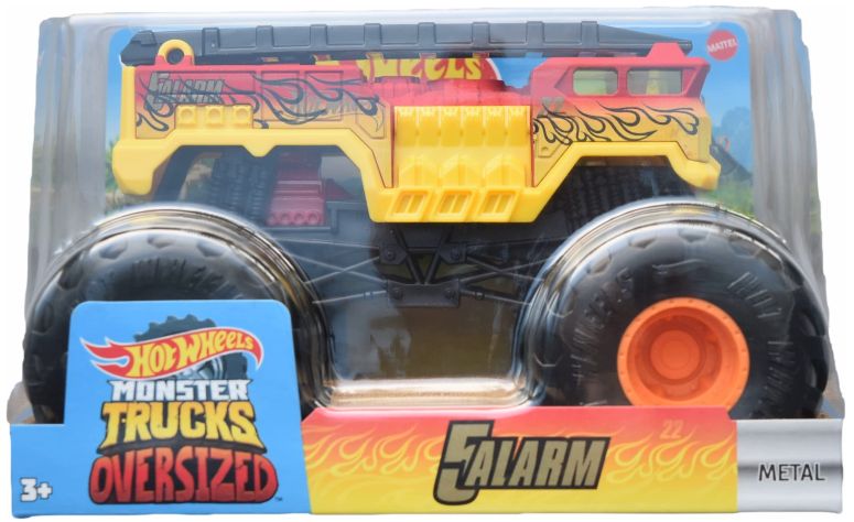 ホットウィール モンスタートラック Hot Wheels Monster Trucks 5 Alarm - 1:24 Scale Oversized [Yellow/red] 【並行輸入品】
