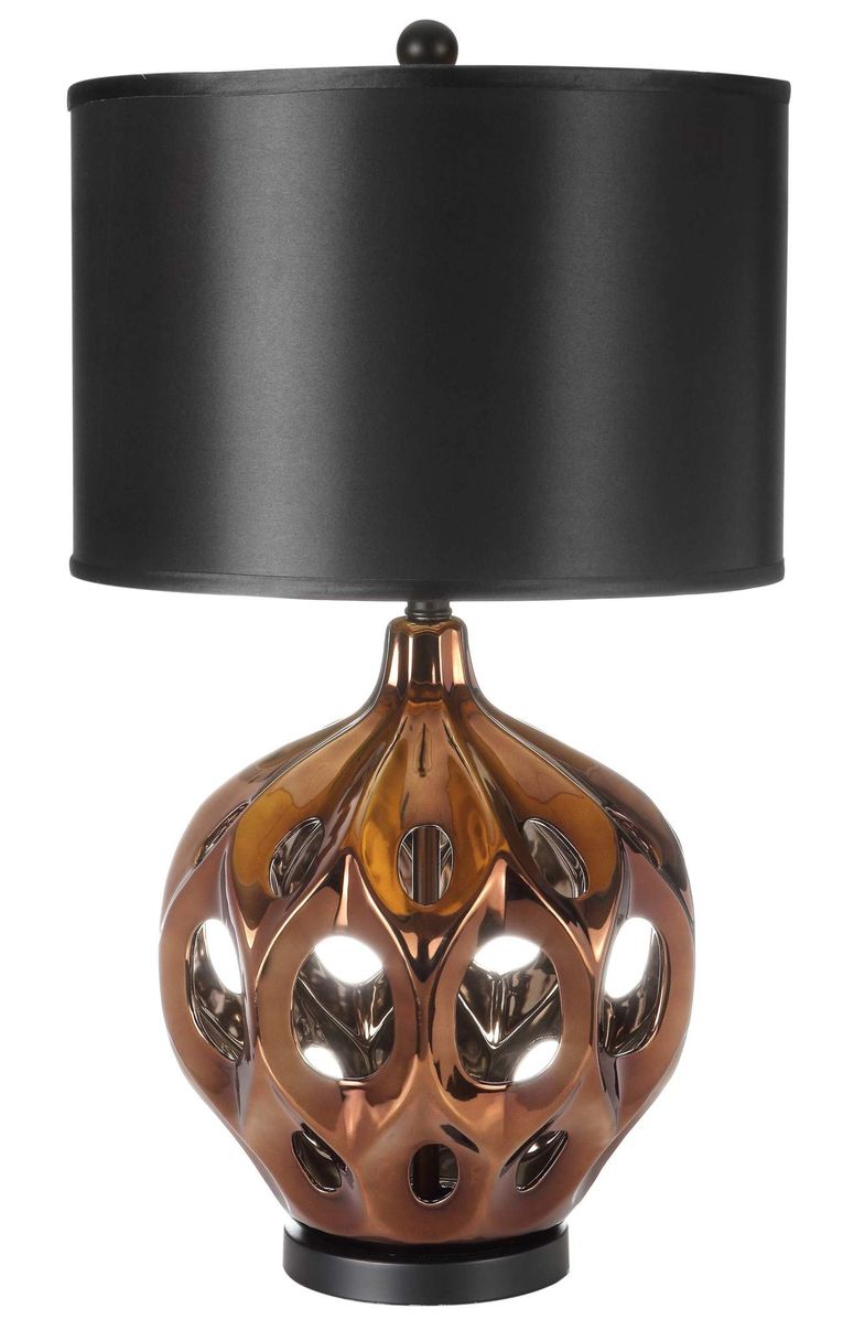 サファヴィヤ safavieh テーブルランプ サファビヤ サファヴィア SAFAVIEH Lighting Collection Regina Modern Farmhouse Gold/ Black Shade Ceramic 29-inch Bedroom Living Room Home Office Desk Nightstand Table Lamp (LED Bulb Included) 【並行輸入品】