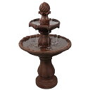 K[f  CeA u^  ̃IuWF EH[^[tH[t@Ee Sunnydaze 35-Inch 2-Tier Solar Water Fountain with Battery Backup - Submersible Pump - Resin and Fiberglass - Rust ysAiz